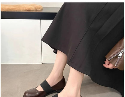 Faux Pumps Mary Jane Leather