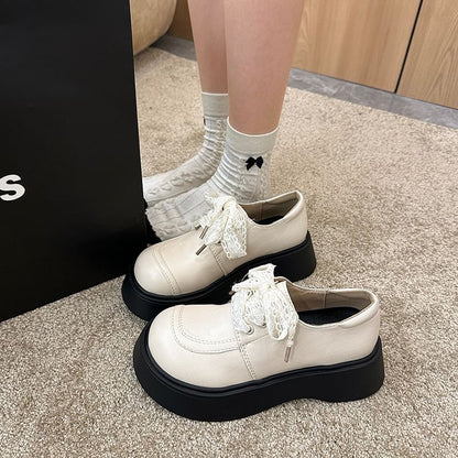 Lace Platform Panel Up Shoes