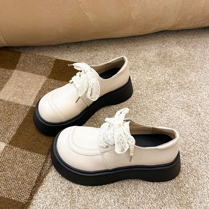 Lace Platform Panel Up Shoes