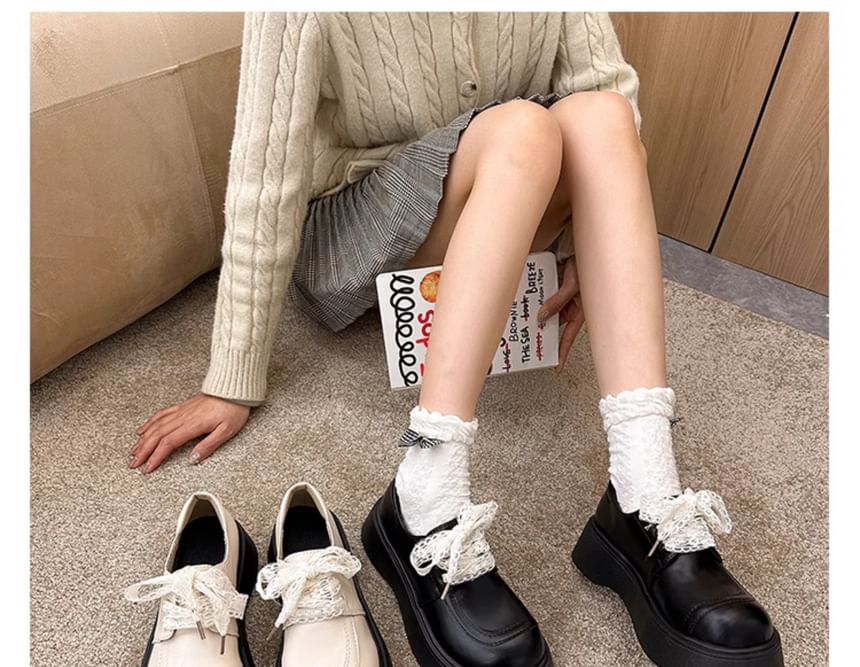 Lace Platform Panel Up Shoes