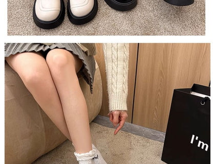 Lace Platform Panel Up Shoes