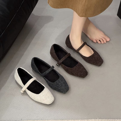 Jane Toe Flats Square Mary