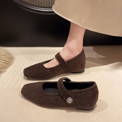 Square Wedge Toe Hidden Pumps Mary Jane