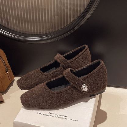 Square Wedge Toe Hidden Pumps Mary Jane