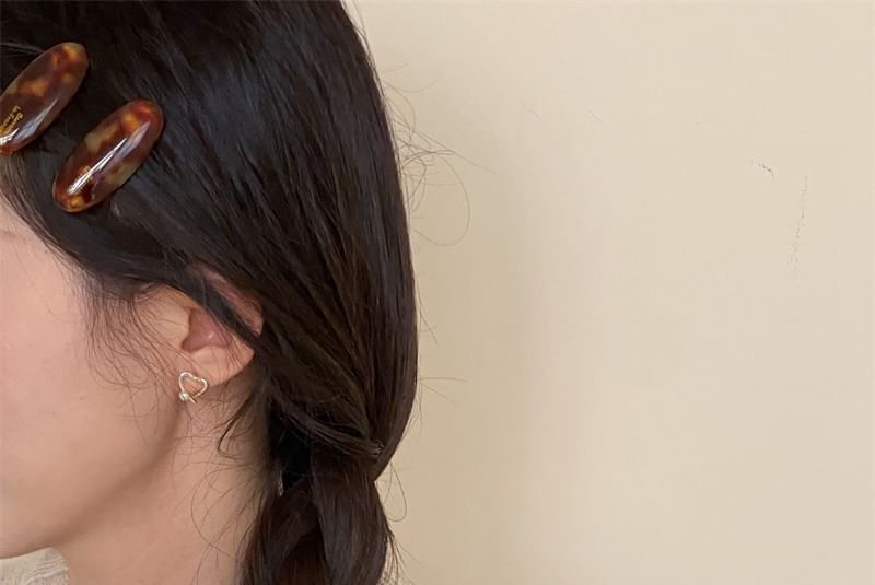 Ohrring Herz 925 Perle Ohrstecker Kunstsilber Sterling