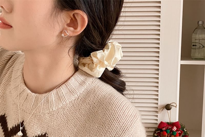 Ohrring Herz 925 Perle Ohrstecker Kunstsilber Sterling