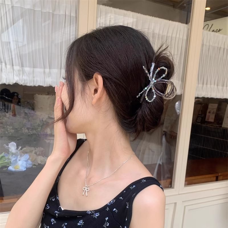Claw Hair Acrylic Beaded Bow