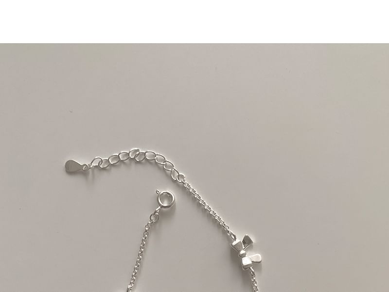 String Bracelet Bow Silver Sterling / 925