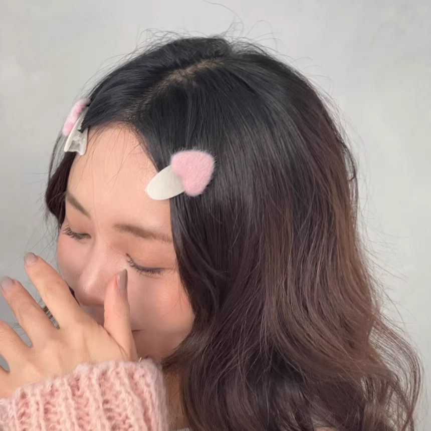 ふわふわハートセットヘアクリップ