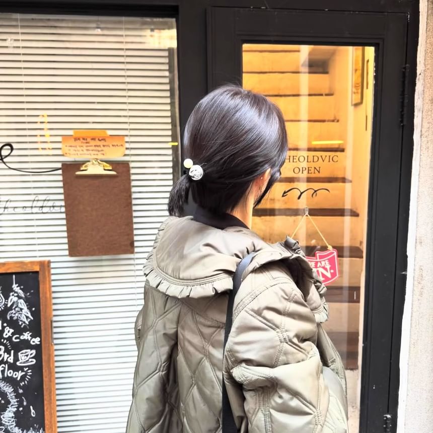 Tie Hair Pearl Flower Faux