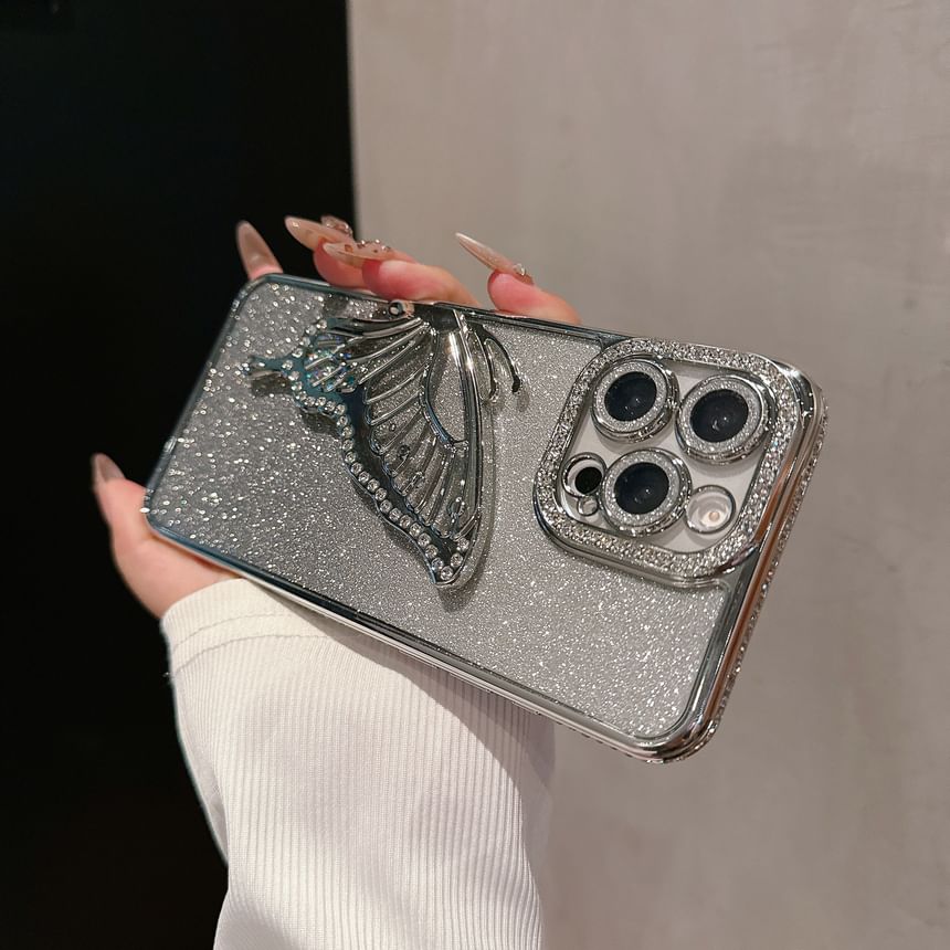 Embellished Butterfly Phone Stand Case