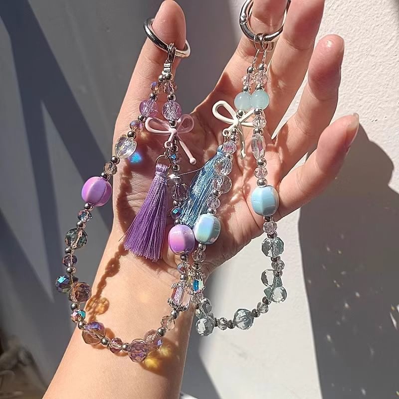 Crystal Phone Faux Lanyard Strap Pad Bow with