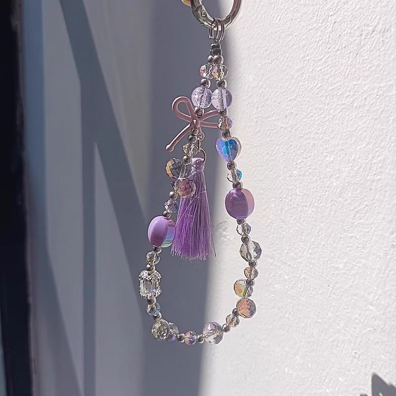 Crystal Phone Faux Lanyard Strap Pad Bow with