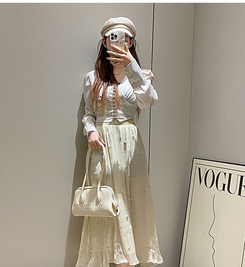 Pumps Pearl Accent Cap Jane Toe Heel Chunky Faux Mary