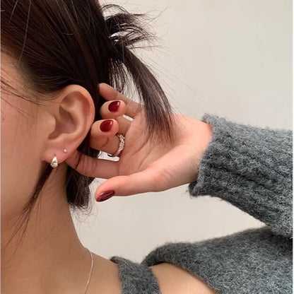 Glänzender Creolen-Ohrring aus Sterlingsilber 925