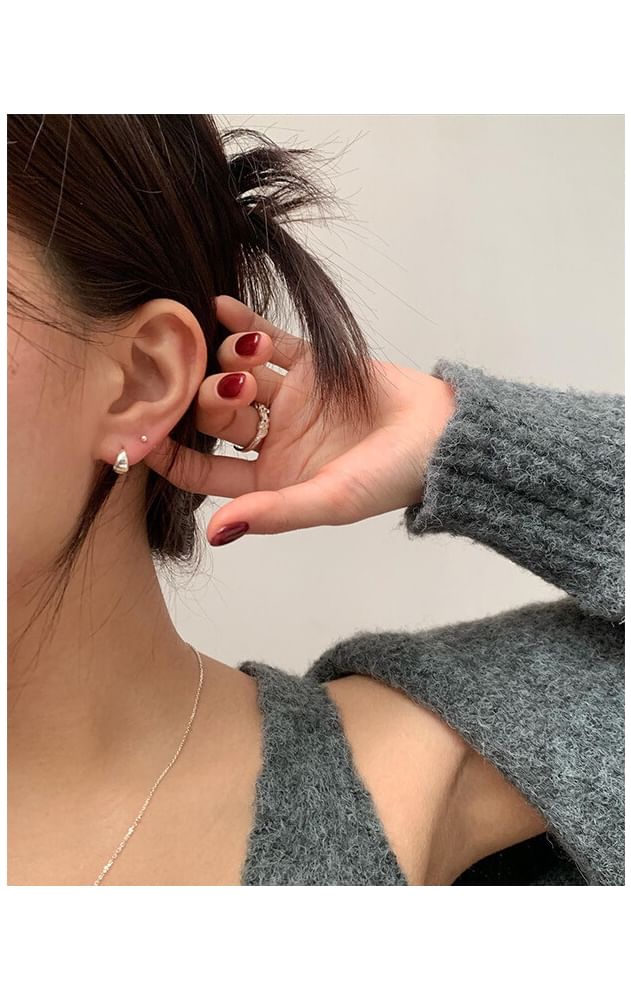 Glänzender Creolen-Ohrring aus Sterlingsilber 925