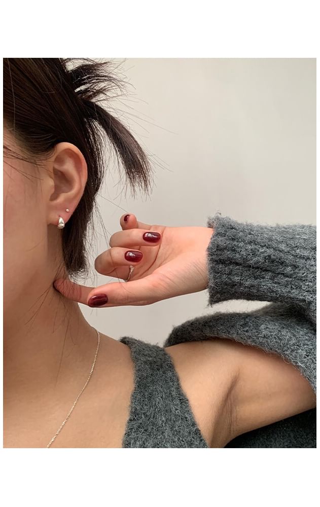 Glänzender Creolen-Ohrring aus Sterlingsilber 925