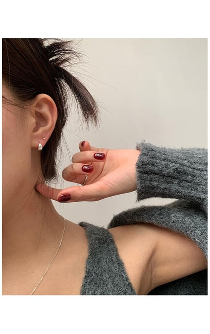 Glänzender Creolen-Ohrring aus Sterlingsilber 925