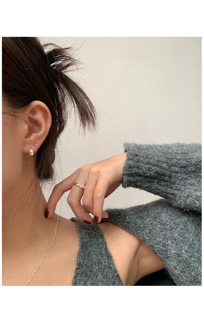 Glänzender Creolen-Ohrring aus Sterlingsilber 925