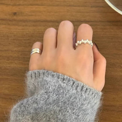 スターリングシルバー925光沢オープンリング