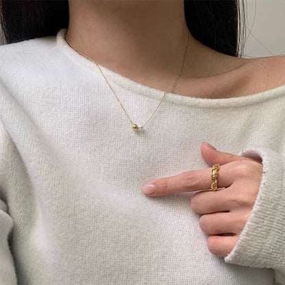 Faux 925 Sterling Necklace Silver Ball Pearl