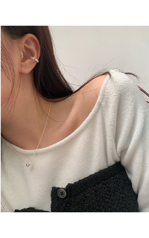 Faux 925 Sterling Necklace Silver Ball Pearl