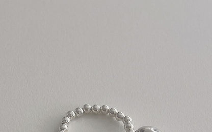 シルバーパールスターリングフェイクリング 伸縮性のあるビーズ 925