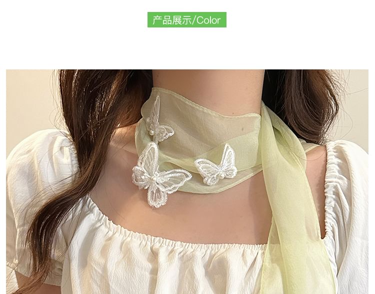 Applique Mesh Butterfly Scarf