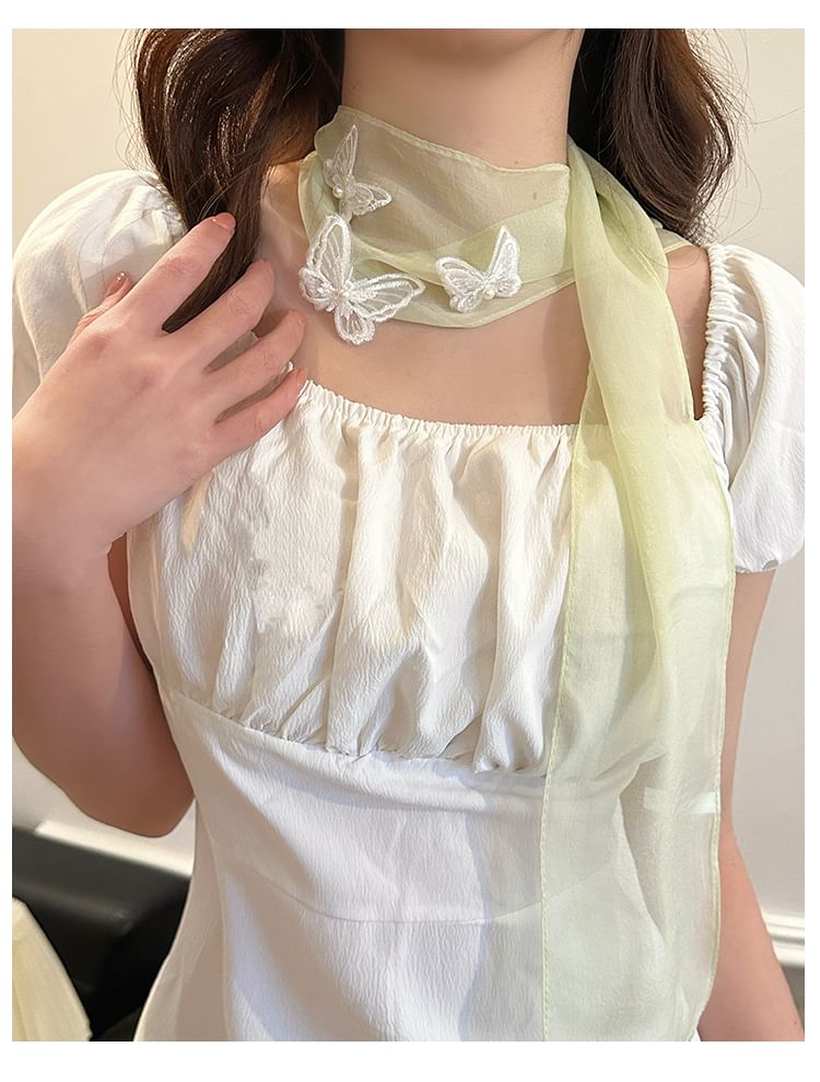 Applique Mesh Butterfly Scarf