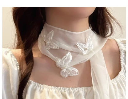 Applique Mesh Butterfly Scarf