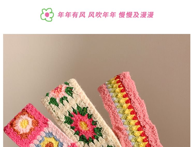 Patterned Crochet Headband Wide