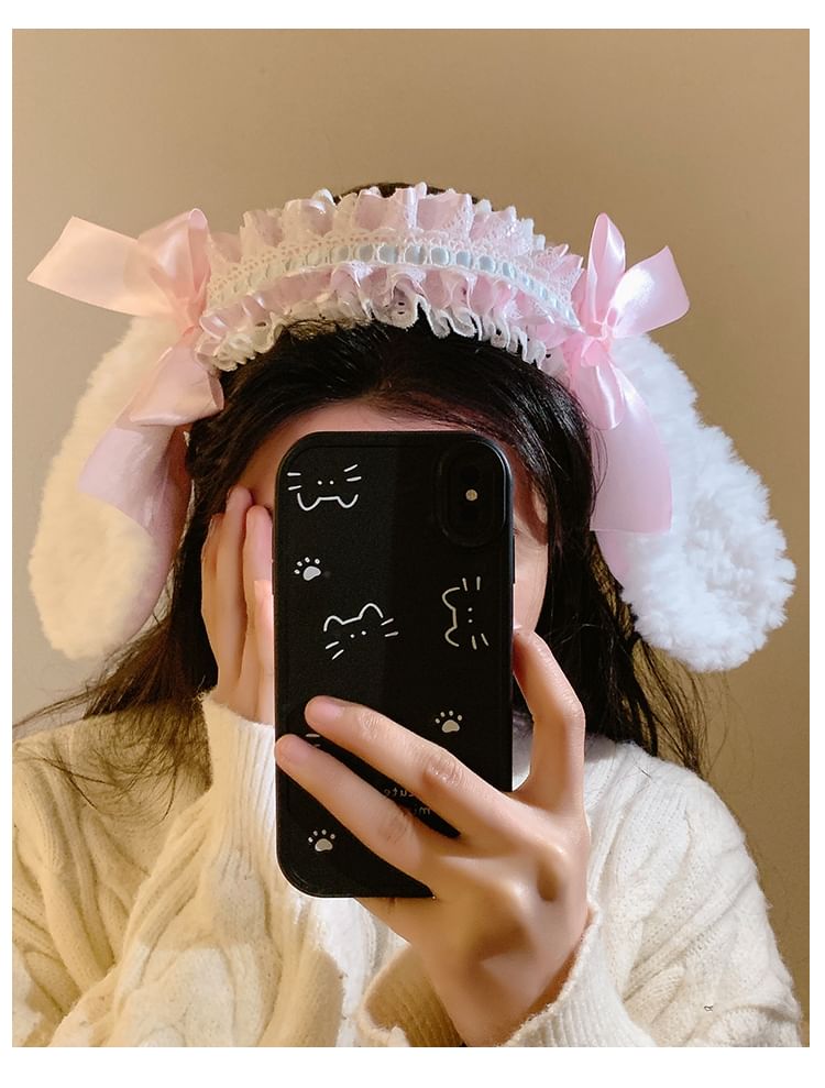 Ear Headband Bow Ruffle Bunny