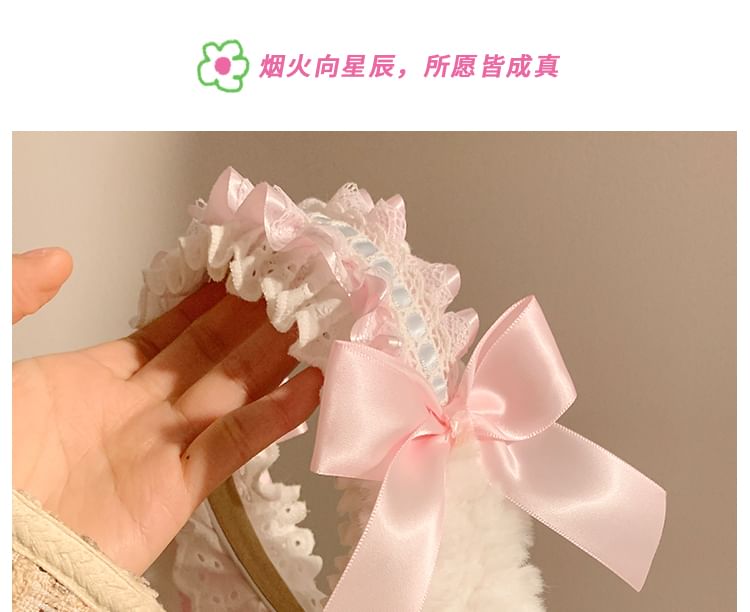 Ear Headband Bow Ruffle Bunny
