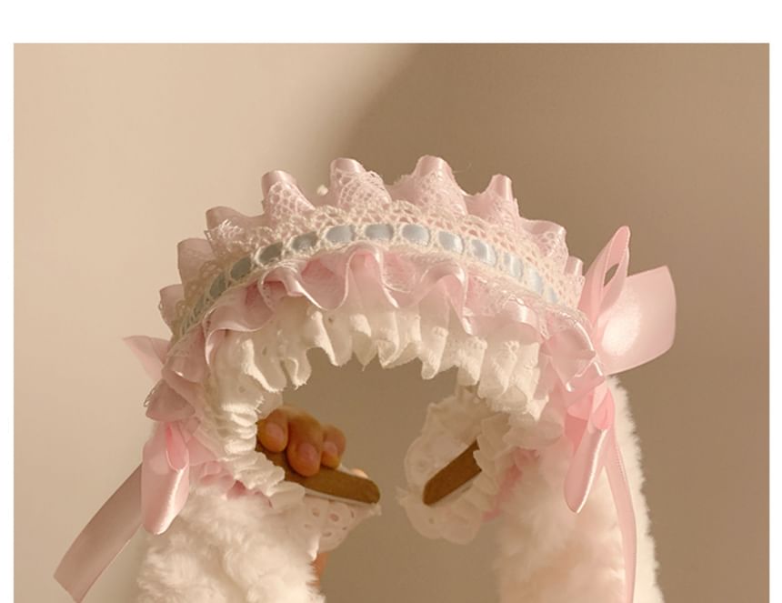 Ear Headband Bow Ruffle Bunny
