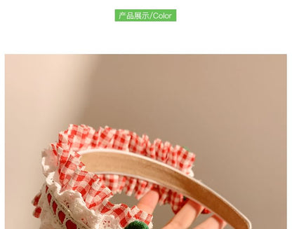 Detail Plaid Cherry Ruffle Headband
