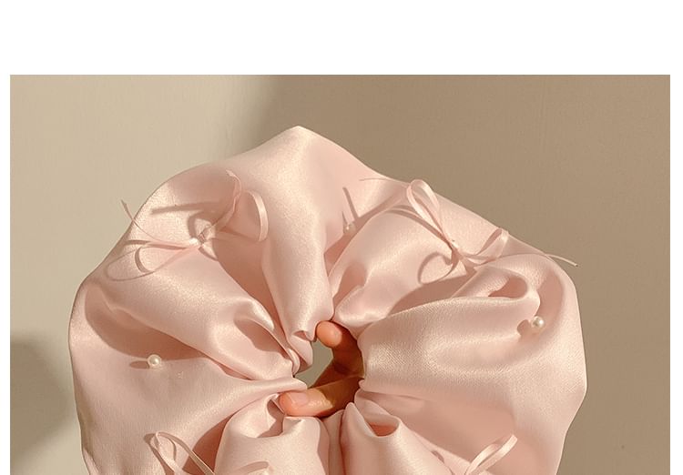 Plain Scrunchie Bow Satin