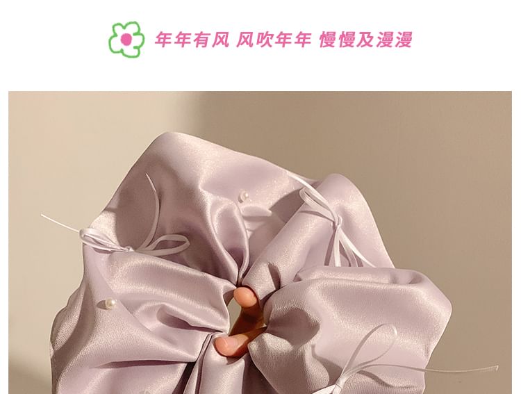 Plain Scrunchie Bow Satin