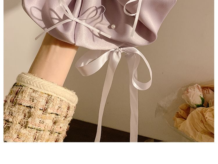 Plain Scrunchie Bow Satin
