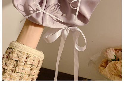 Plain Scrunchie Bow Satin