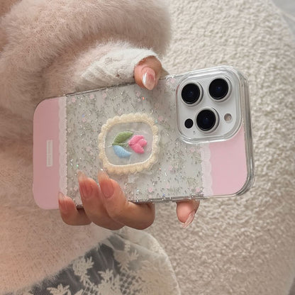 Phone Embroidered / Set Floral Decoration Case Adhesive Charm