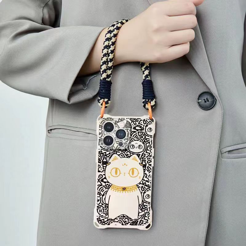Cat Phone Case and Strap and Lanyard Options - Compatible with iPhone