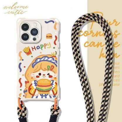 Case Strap Girl / Set Lanyard Phone Burger