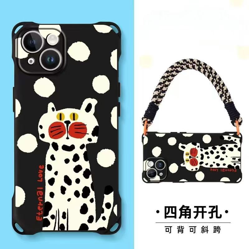 Cat Phone Case and Strap and Lanyard Options - Compatible with iPhone