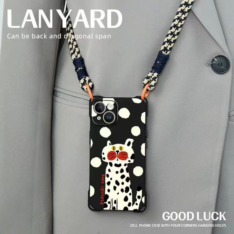 Cat Phone Case and Strap and Lanyard Options - Compatible with iPhone