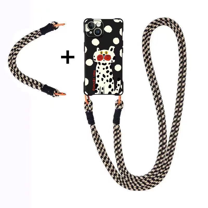 Cat Phone Case and Strap and Lanyard Options - Compatible with iPhone