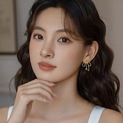 Schleife Ohrstecker Perlen