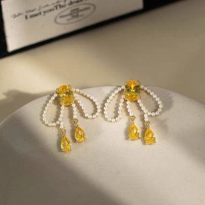 Schleife Ohrstecker Perlen