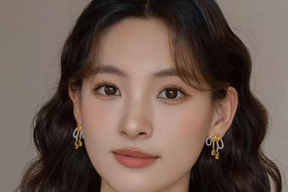 Schleife Ohrstecker Perlen