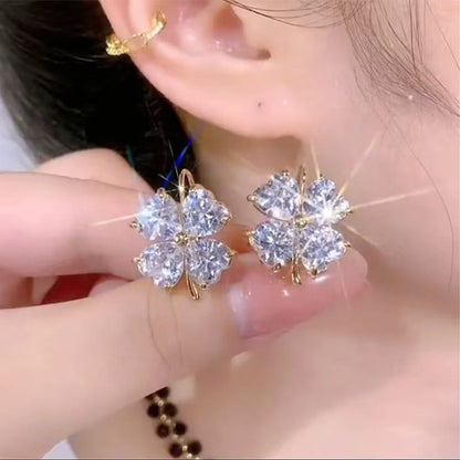 Kleeblatt-Ohrring Tropfen Zirkonia