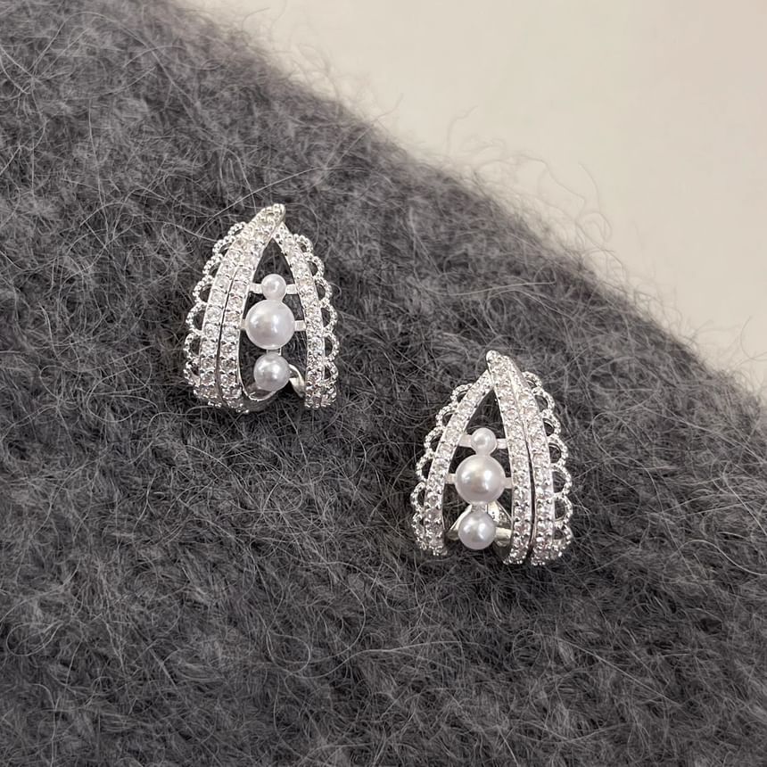 イヤリングフープフェイクパール